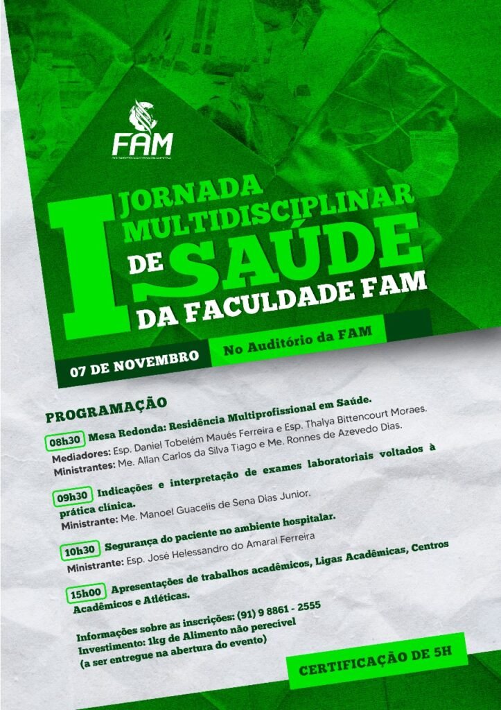 Jornada Multidisciplinar dos cursos de Farmácia, Fisioterapia, Odontologia e Enfermagem.