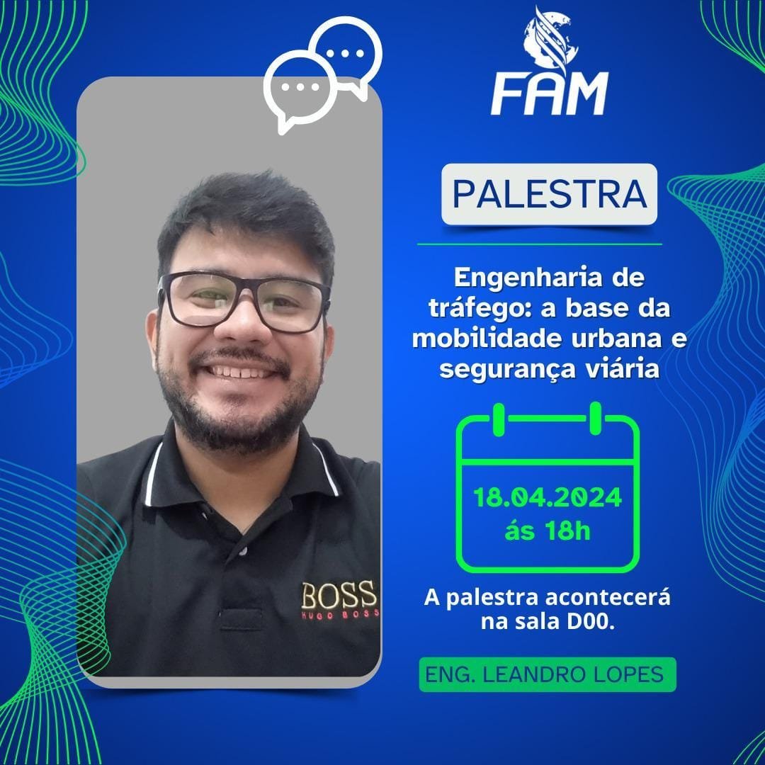 Palestra intitulada de “Engenharia de Tráfego: a base da mobilidade urbana e segurança viária”.
