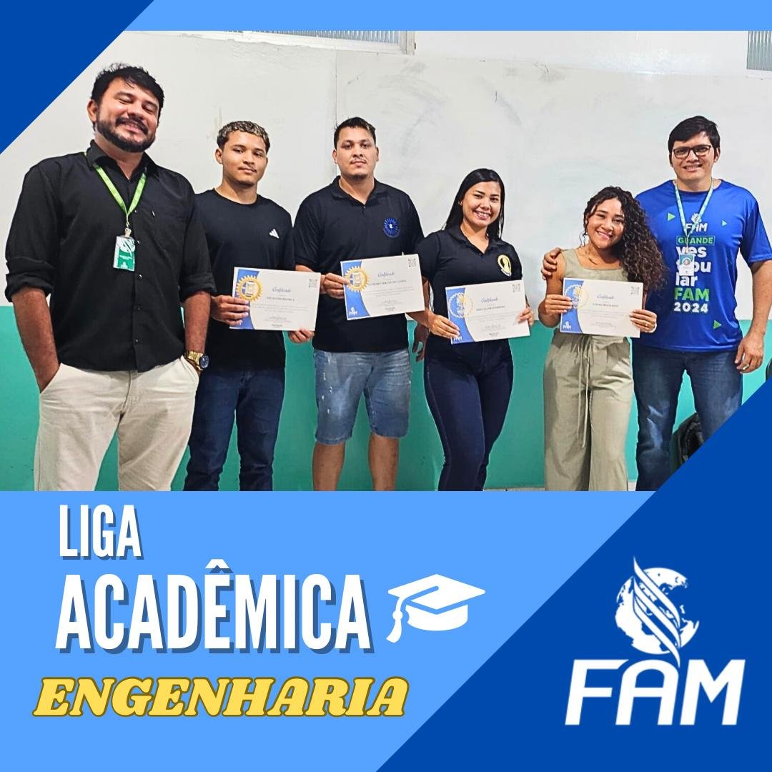 O Coordenador dos Cursos de Bacharelado em Engenharia Civil e Bacharelado em Engenharia Mecânica da FAM, o Prof. MSc. Glauber Moraes Silva, no dia 02 de setembro de 2024 às 19:00 horas, nomeou os integrantes da “Liga Acadêmica das Engenharias da FAM”, onde aproveitando a oportunidade parabenizou os novos integrantes e desejou sucesso a todos nessa nova jornada na vida dos integrantes da LAEF.